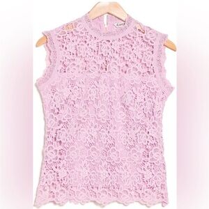 NANETTE LEPORE Sugar Plum Elegant Lace Sleeveless Top